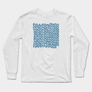 Half Knit Blue Long Sleeve T-Shirt